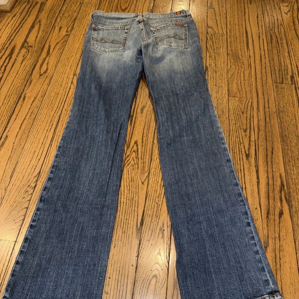 7 For All‎ Mankind Vintage Women's Boycut Stretch Low Rise Button Fly Jean Sz 30